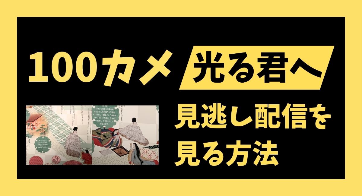 100カメ光る君へ見逃し配信を見る方法