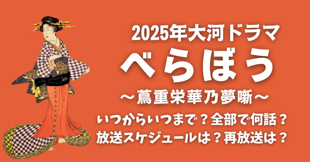 2025年大河ドラマ『べらぼう』蔦重栄華乃夢噺