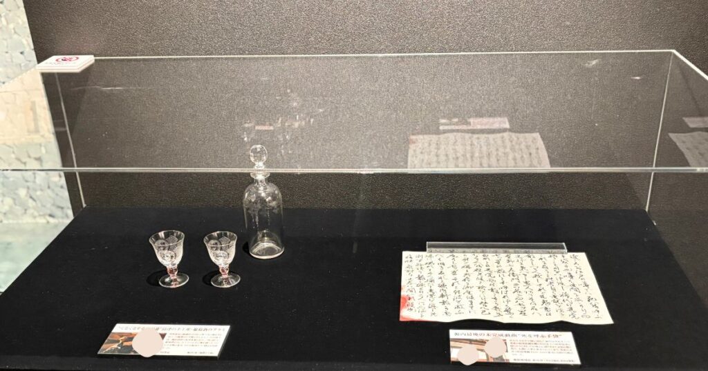 一橋治斉が葡萄酒を飲んでいたワインセット（大河ドラマ館にて撮影）