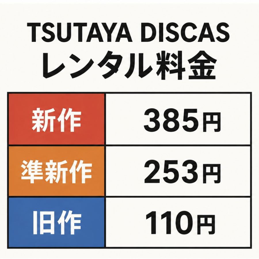 TSUTAYA DISCASレンタル料金（2026年8月3日改定）