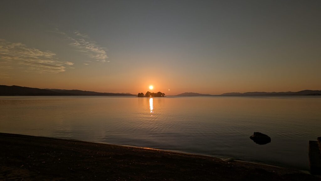 宍道湖に沈む夕日