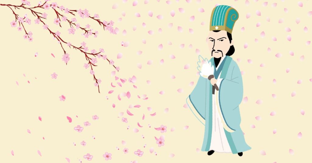 桜舞う中の軍師・竹中半兵衛
