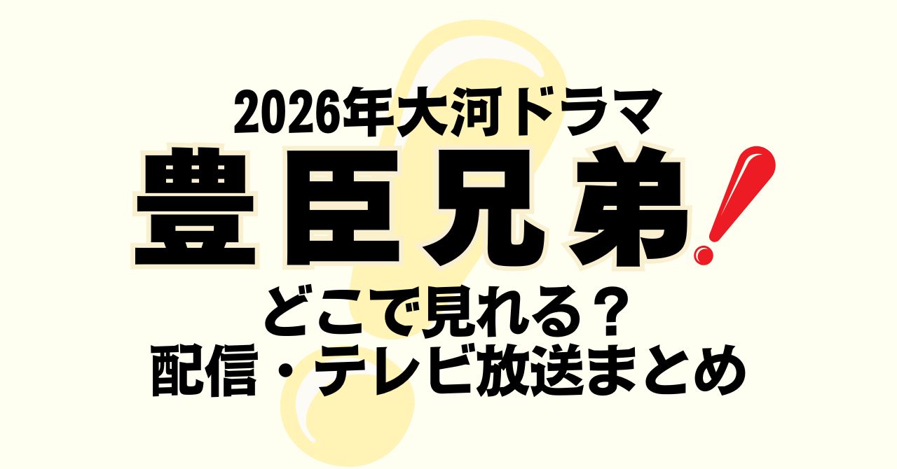 『豊臣兄弟！』どこで見れる？