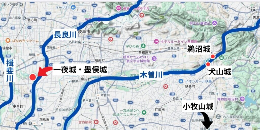 墨俣城の位置関係