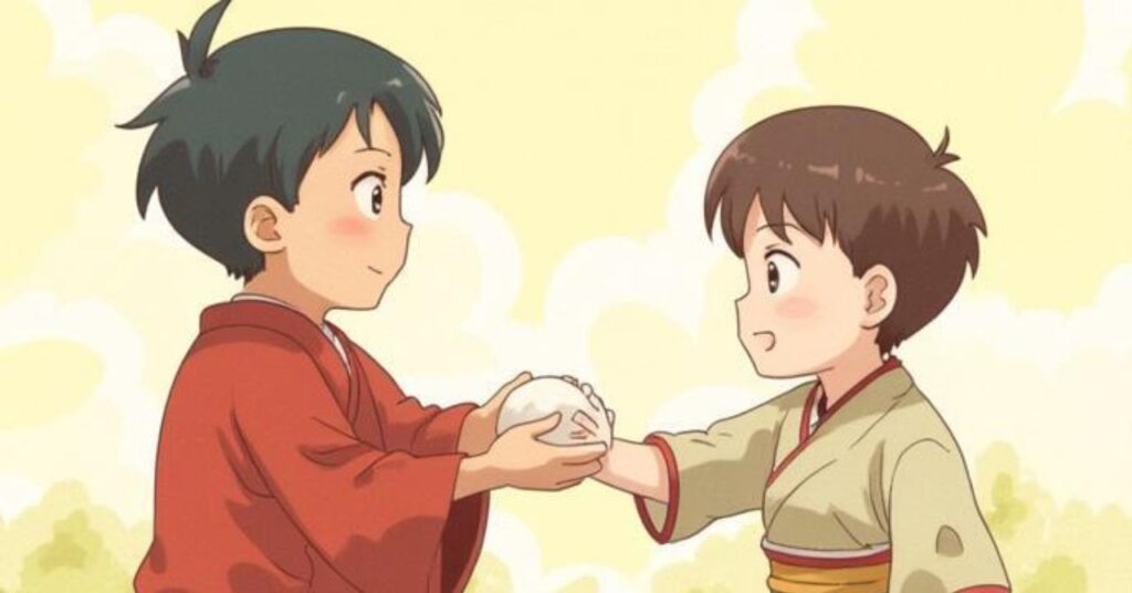 相撲をし、握り飯を譲ったあの日。