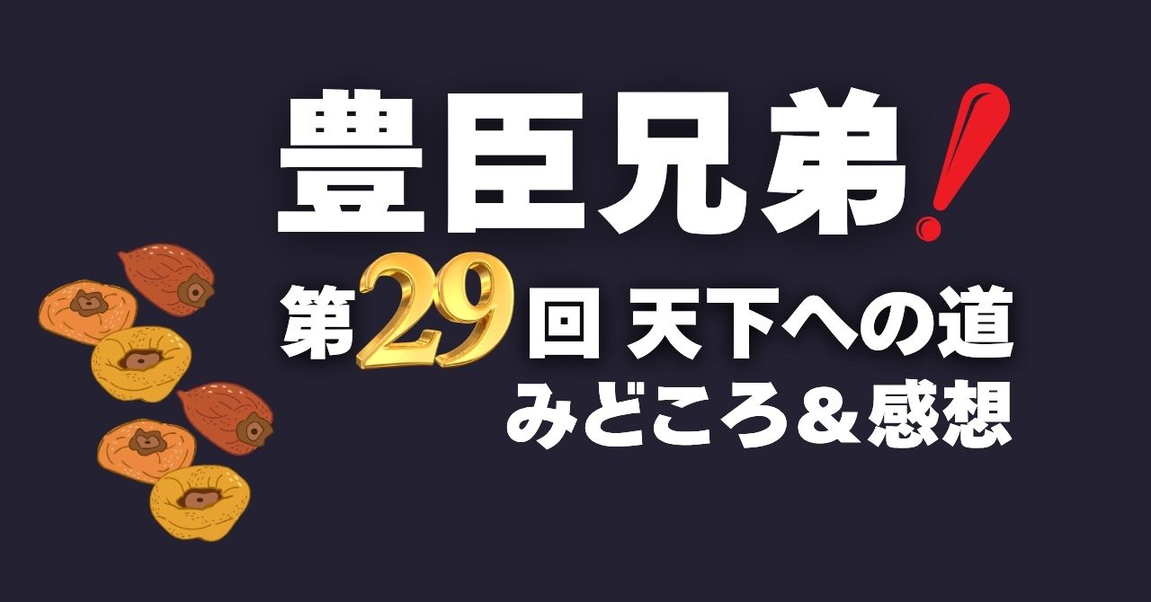 『豊臣兄弟！』第29回”天下への道”